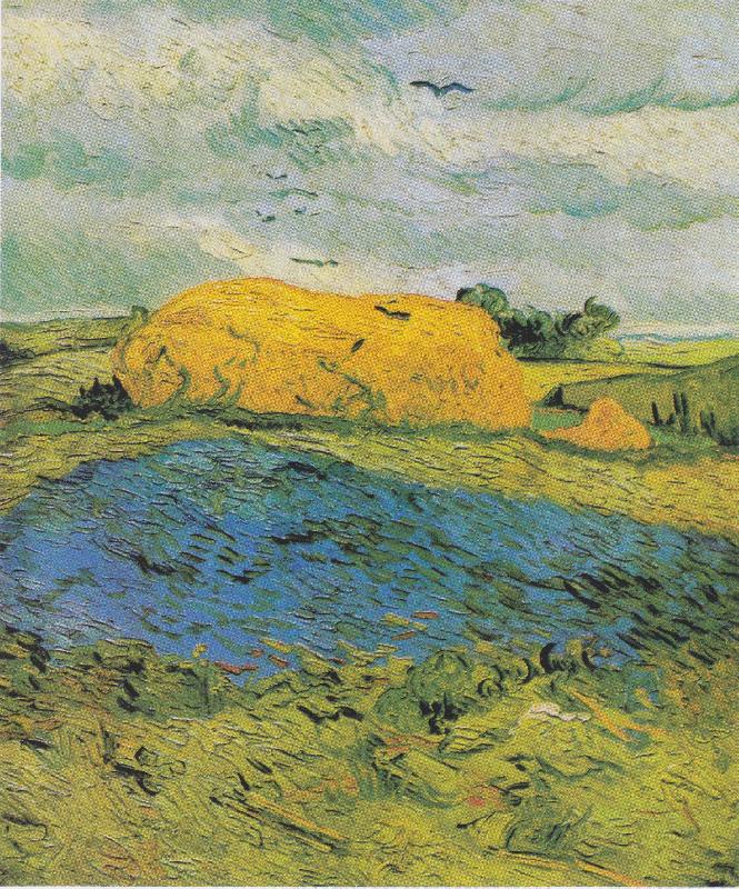Vincent Van Gogh Heuschober an einem Regentag Spain oil painting art